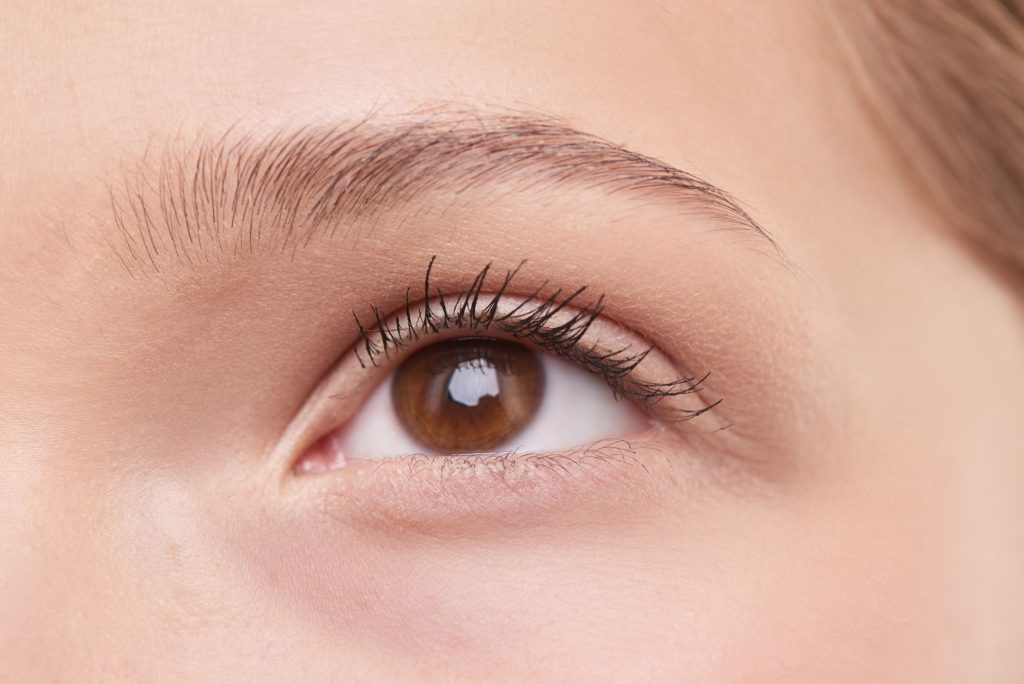 Primer plano de ojo y ceja de mujer